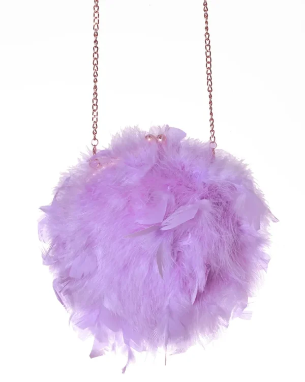 Juan Bernal Clutch^Bolso plumas lila