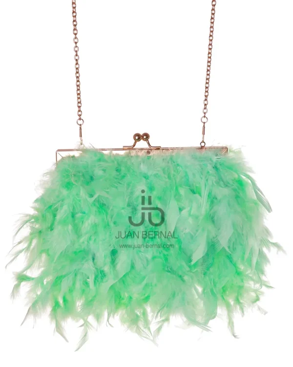 Juan Bernal Clutch^Clutch plumas rectangular manzana