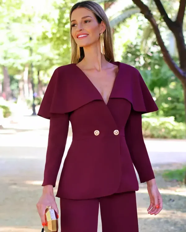 Juan Bernal Vestidos Largos | Vestidos^Conjunto Barbara Burdeos