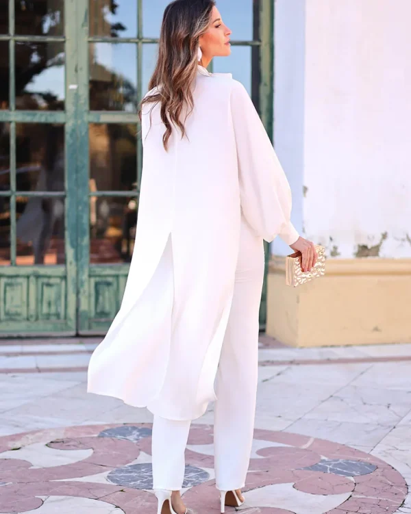 Juan Bernal Vestidos^Conjunto Jara blanco