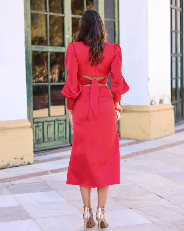 Juan Bernal Vestidos^Conjunto Vivian rojo