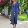 Juan Bernal Vestidos^Falda Dana Azul