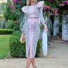 Juan Bernal Vestidos^Falda Joana rosa/gris