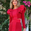 Juan Bernal Vestidos^Top Joana rojo