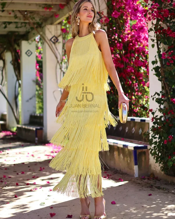 Juan Bernal Vestidos Largos | Vestidos^Vestido Olga amarillo banana